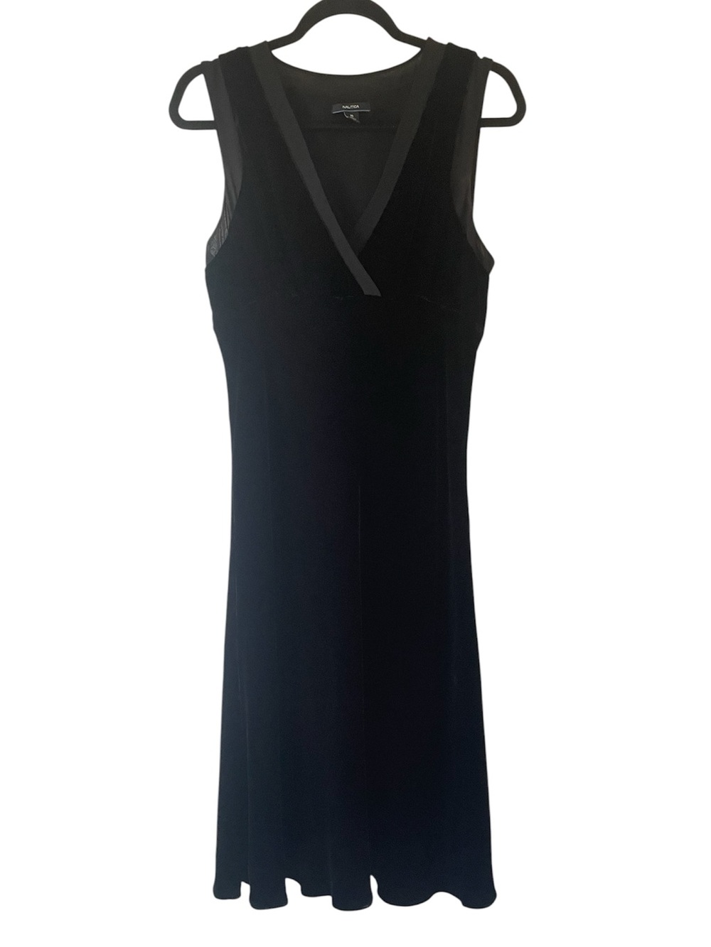 Nautica black velvet evening formal dress grunge goth size 10